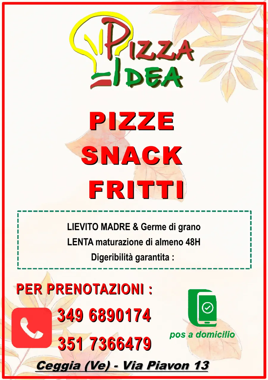 Listino online : Nuovo listino Pizzaidea Ceggia